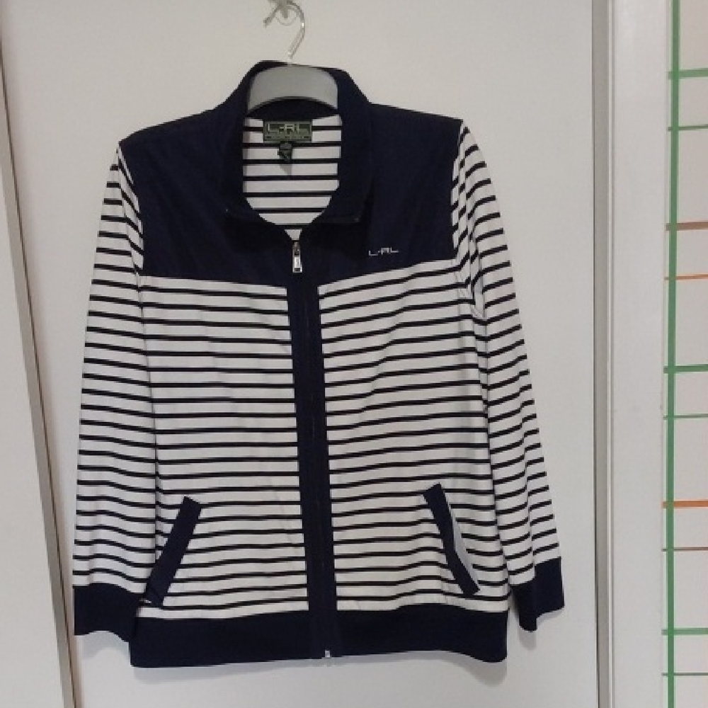 Ralph Lauren Navy and White Striped Jacket 1X